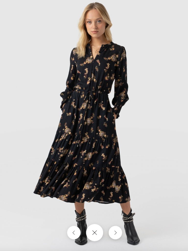 Saint + Sofia Olivia Zip Up Dress Highland Paisley Us 6 Nwt — image 2 of 8